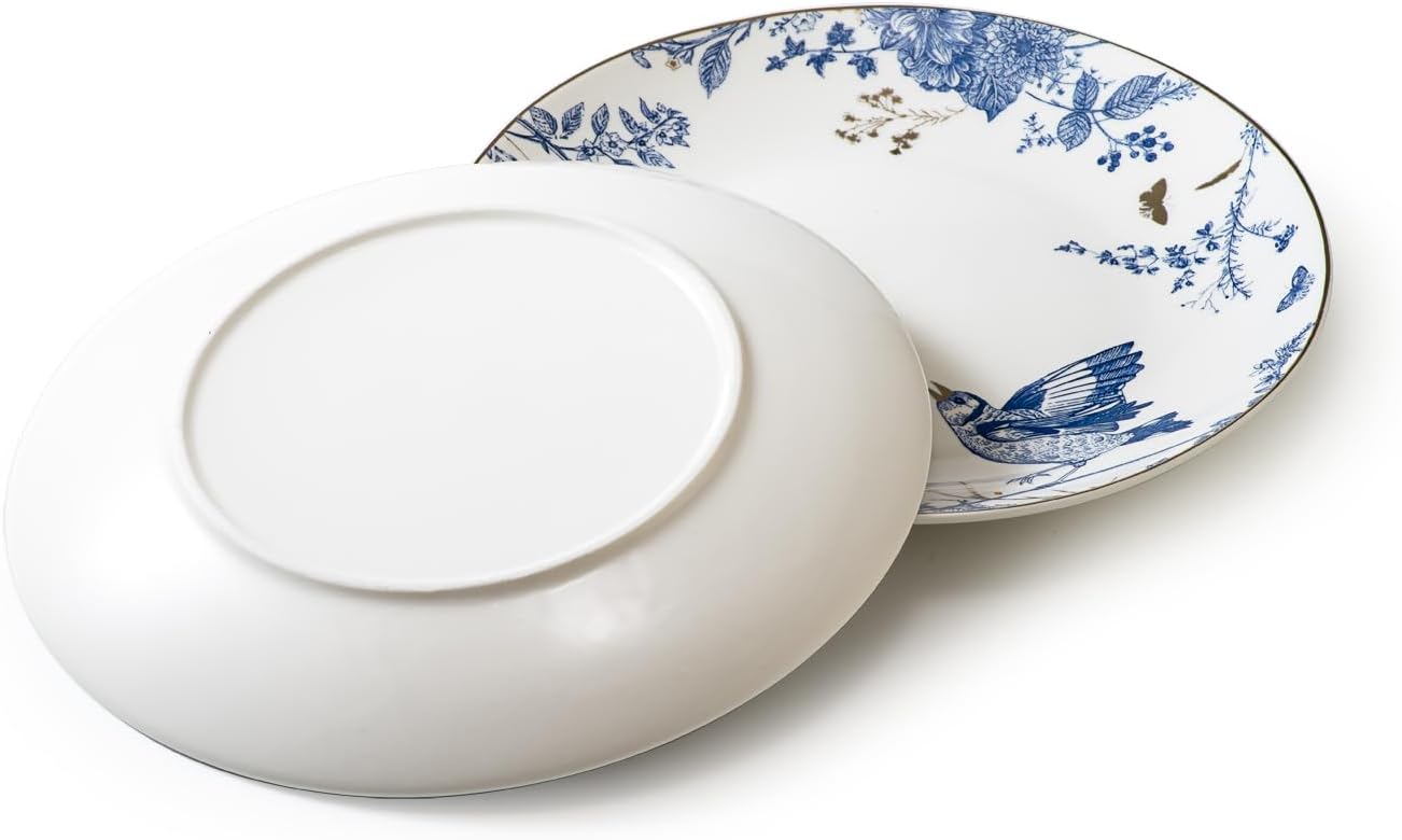 Blue & White Floral Porcelain Dinner Plates – Set of 4, 10 Inch | Nordly