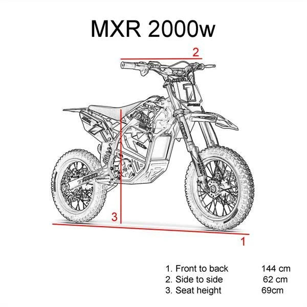 FunBikes MXR 2000w 60v Li 12/12 69cm Blue Supermoto Electric Dirt Bike