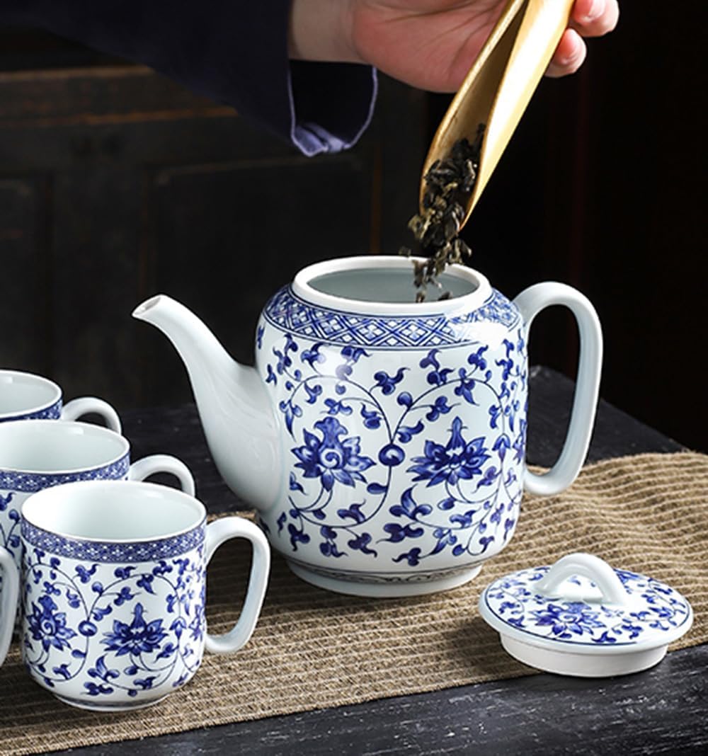 Blue & White Ceramic Teapot 28oz | Nordly