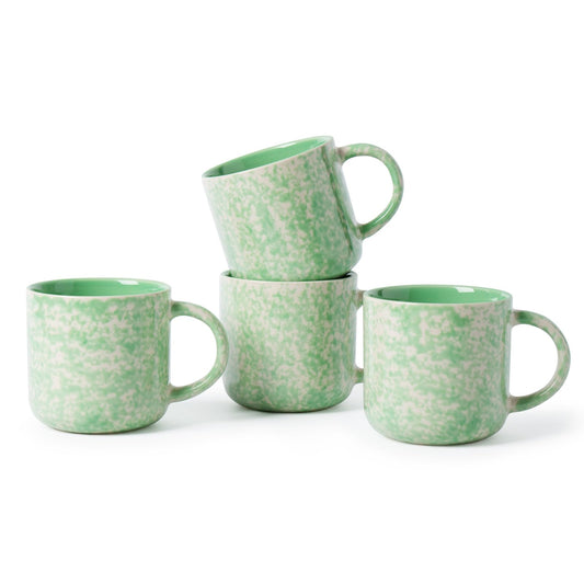 Nordly 12oz Ceramic Coffee Mugs – Set of 4, Green