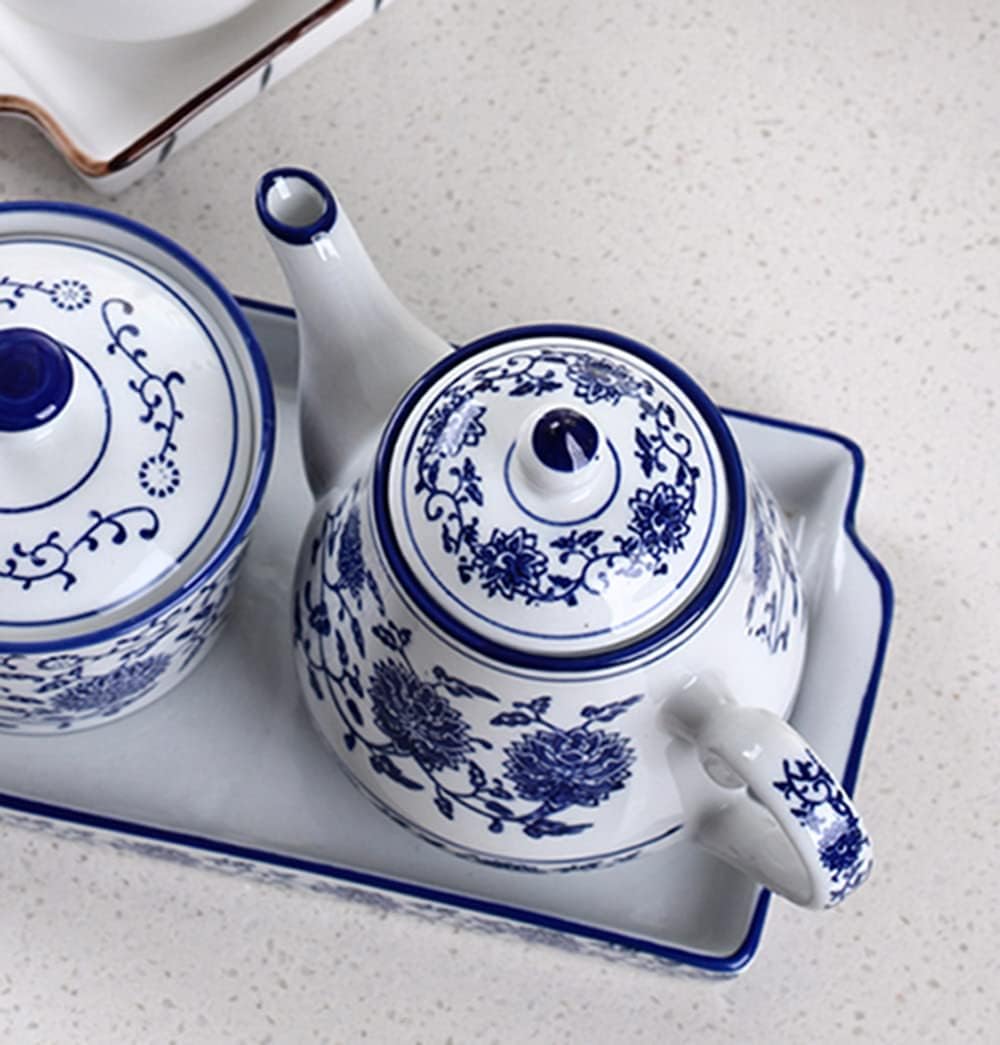 Blue & White Ceramic Small Teapot 16.5oz | Nordly