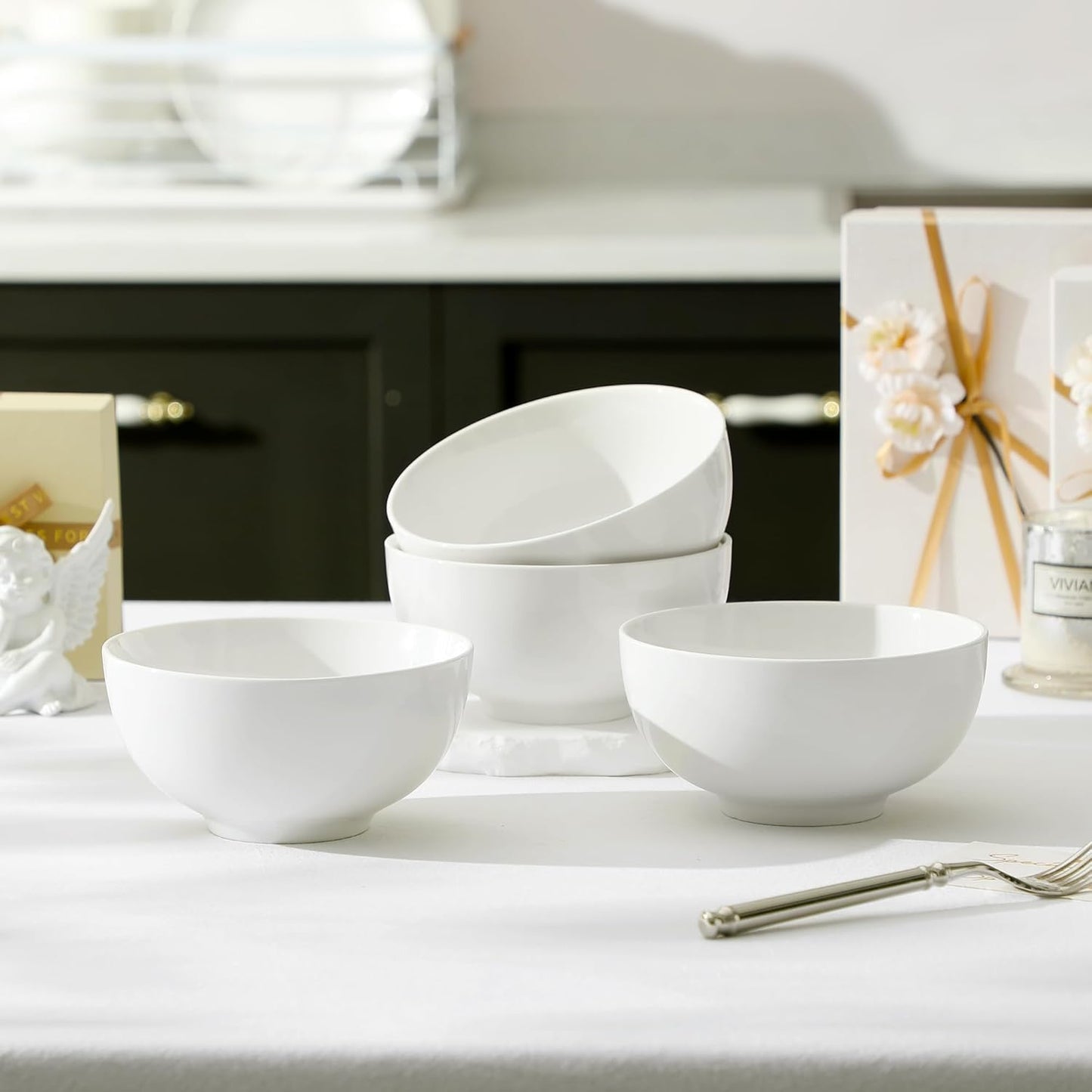 White Porcelain Soup Bowls 26oz – Set of 4 | Nordly