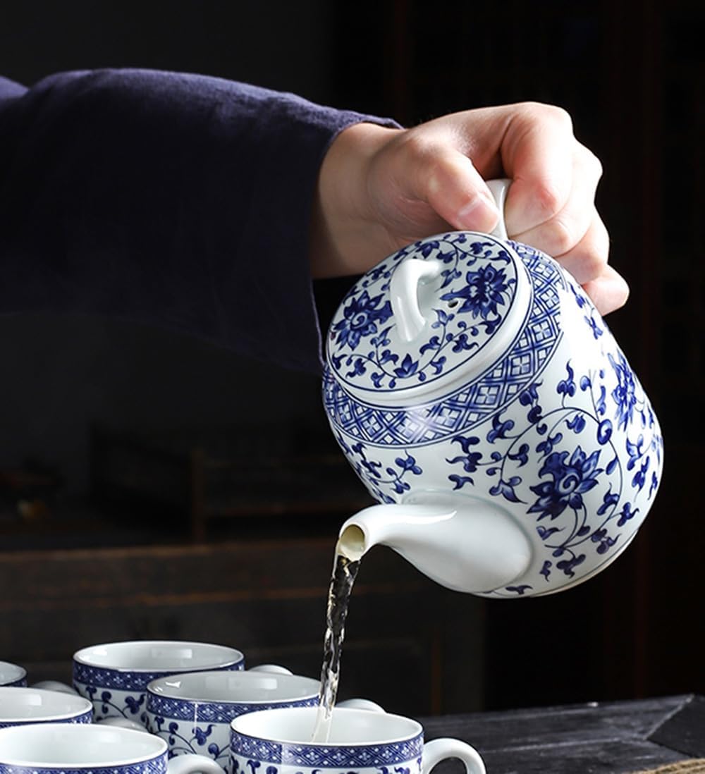 Blue & White Ceramic Teapot 28oz | Nordly