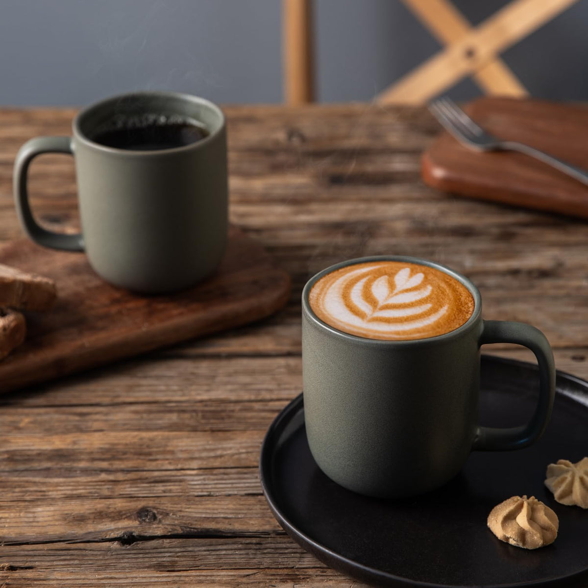 Nordly 14oz Ceramic Coffee Mugs – Set of 6, Reactive Glaze