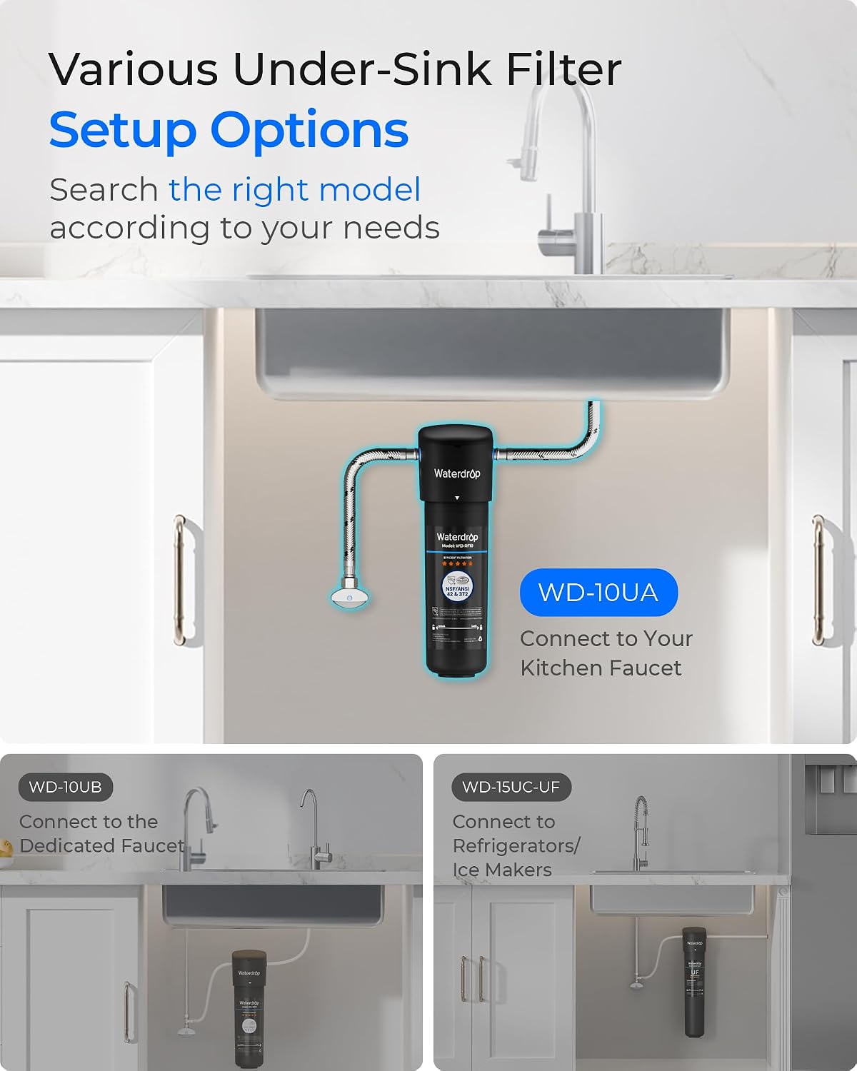 Waterdrop 10UA Under Sink Water Filter System, 11000 Gallons Capacity