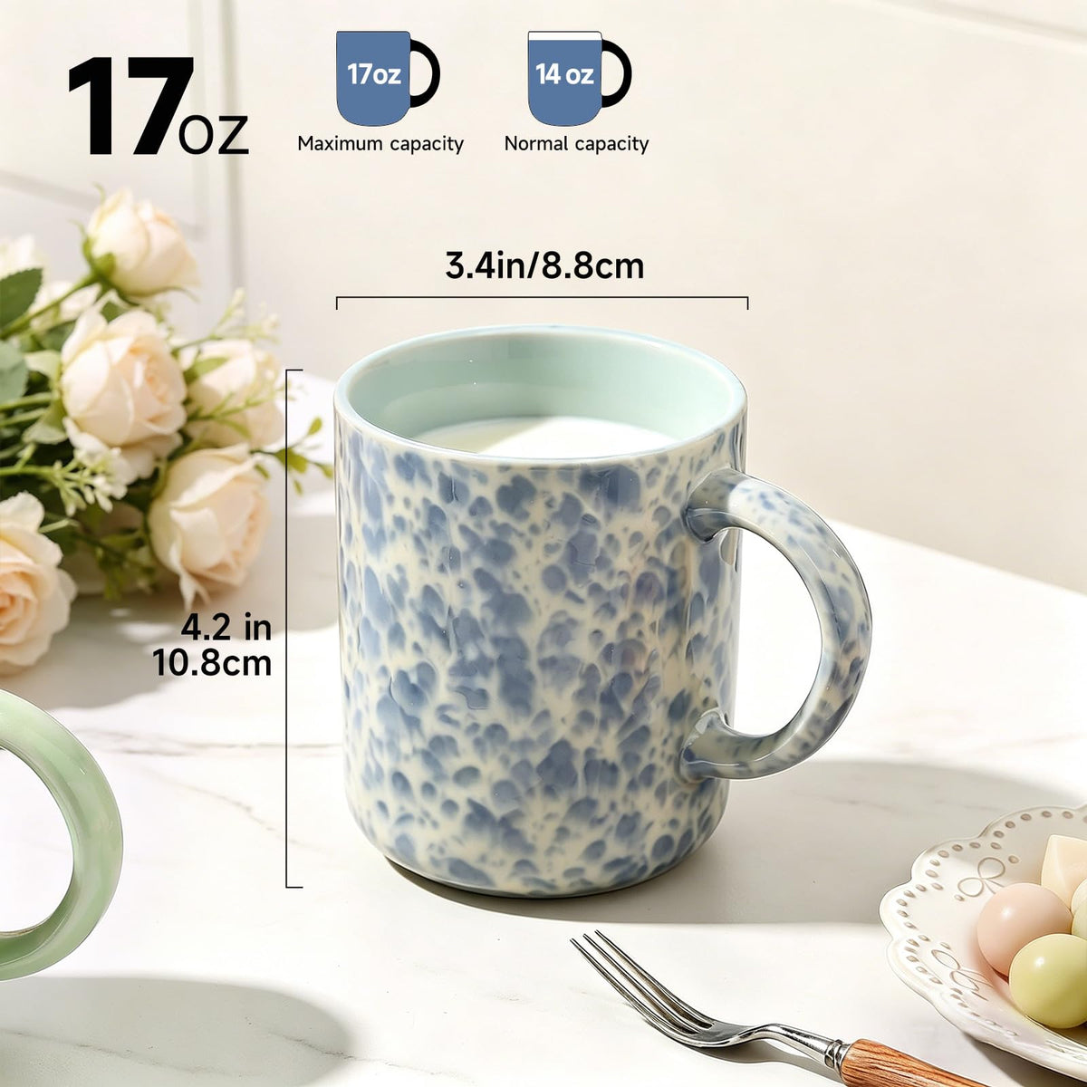 Nordly 17oz Ceramic Coffee Mugs – Set of 4