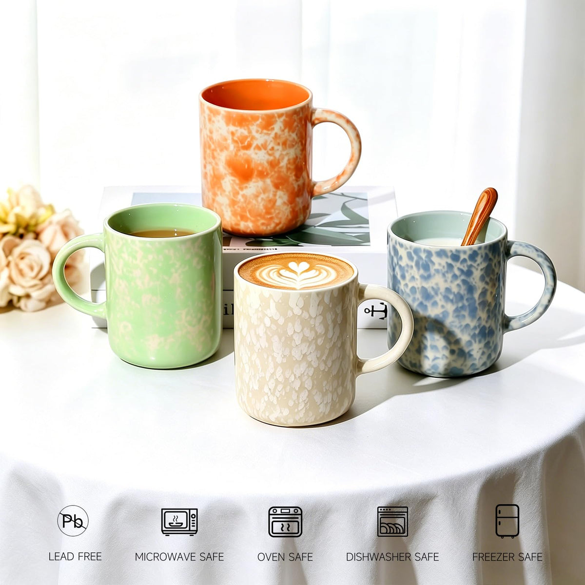 Nordly 17oz Ceramic Coffee Mugs – Set of 4