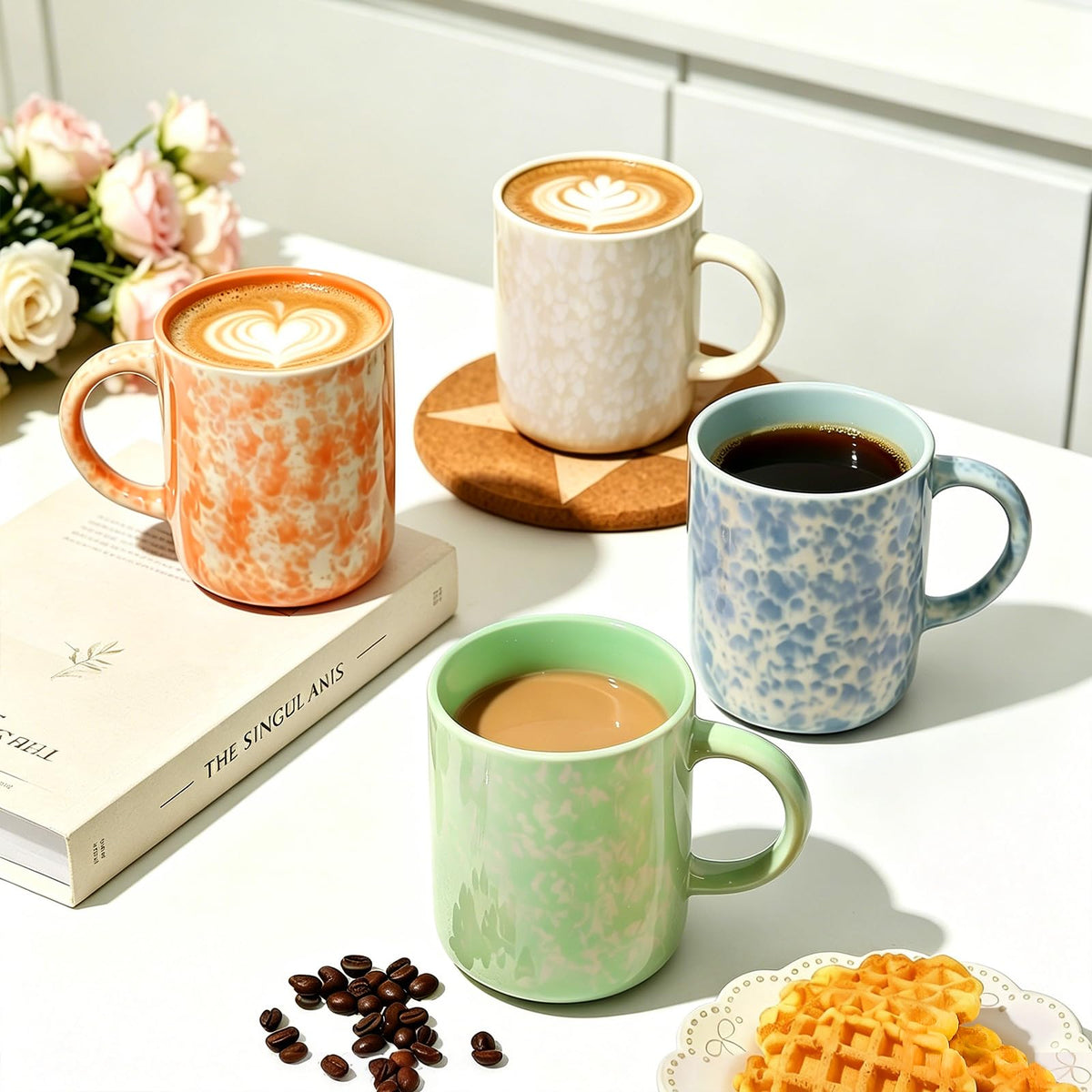 Nordly 17oz Ceramic Coffee Mugs – Set of 4