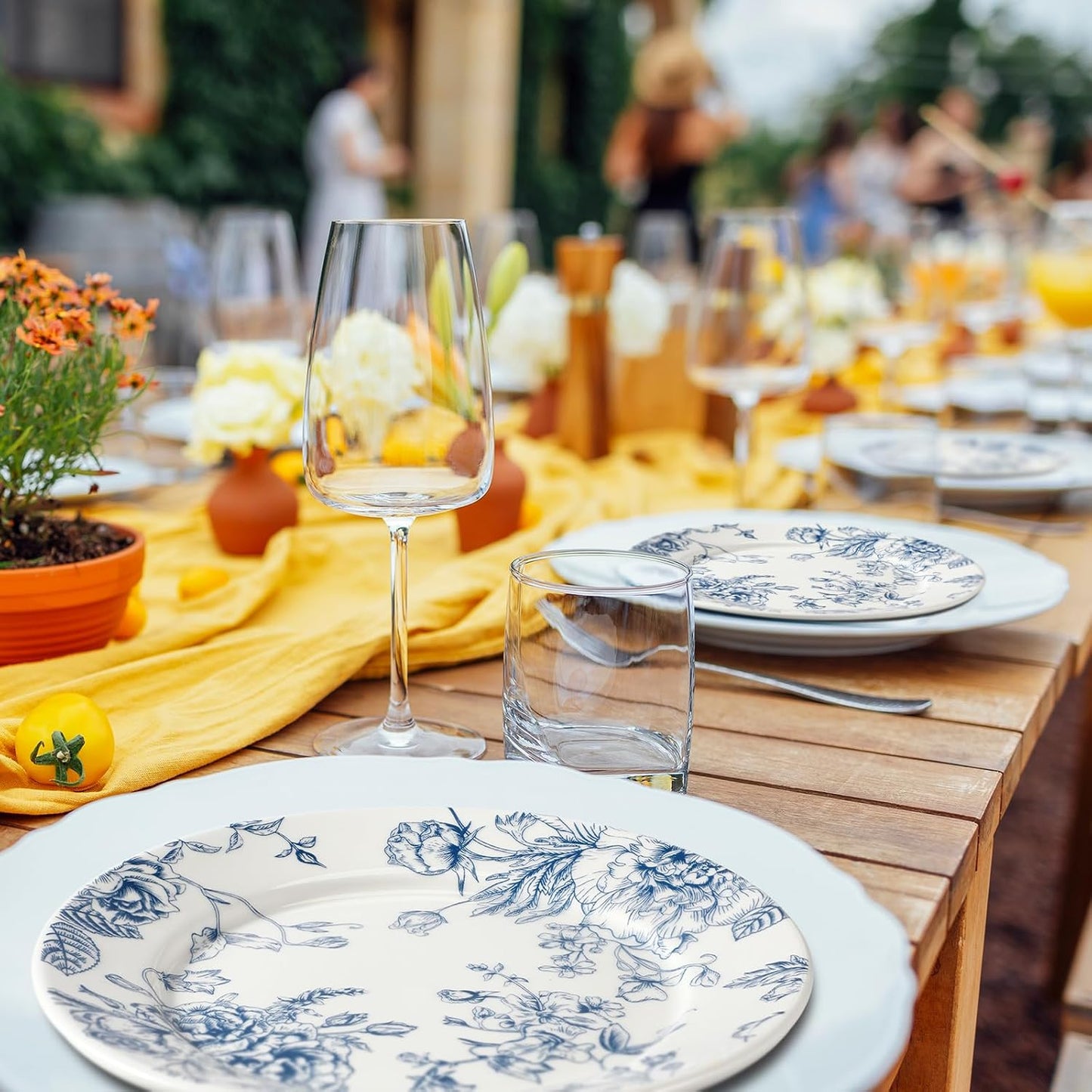 Blue Floral Ceramic Plates – Set of 6, 6 Inch | Nordly