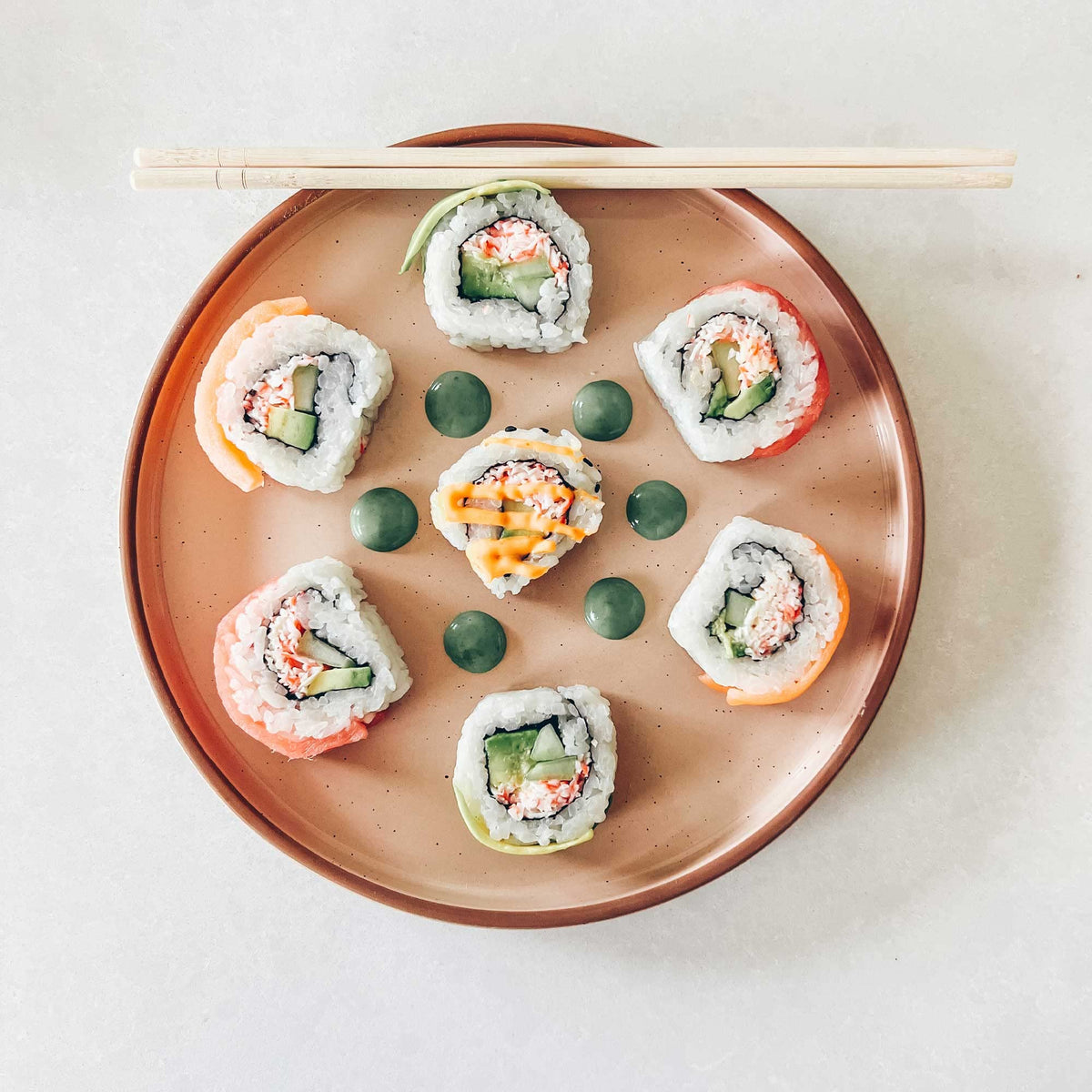 Nordly Ceramic Flat Plates – Set of 6, 8 Inch, Neutral Colors