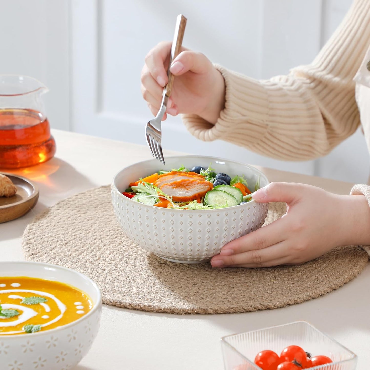 Arctic White Ceramic Cereal Bowls 30oz – Set of 4 | Nordly