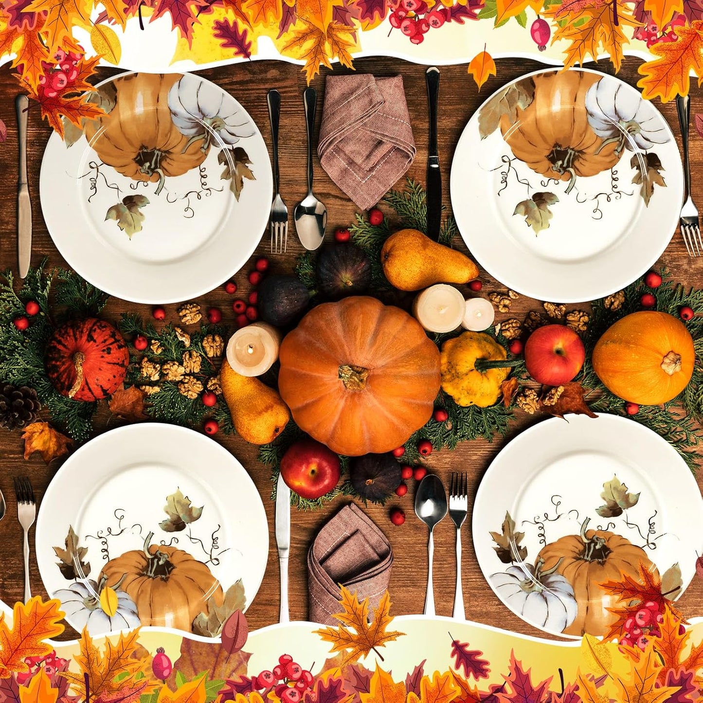 Fall Pumpkin Ceramic Plates – Set of 6, 6 Inch | Nordly
