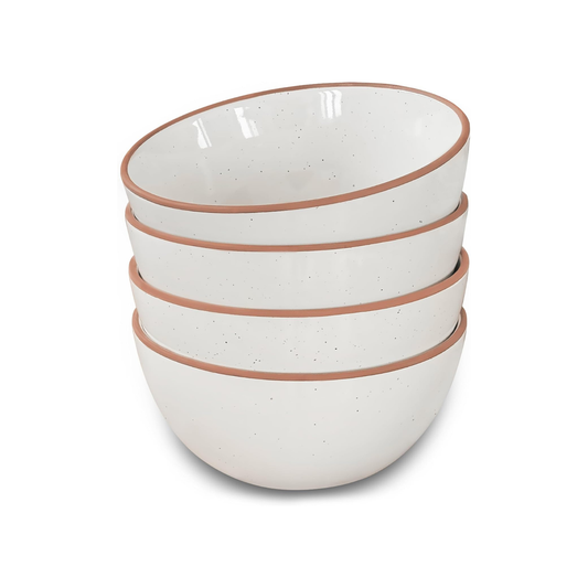 Ceramic Bowls 28oz Vanilla White – Set of 4 | Nordly