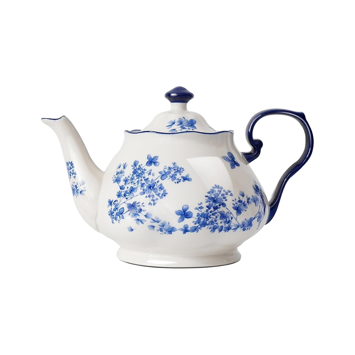 Bone Porcelain European Floral Teapot 45oz | Nordly